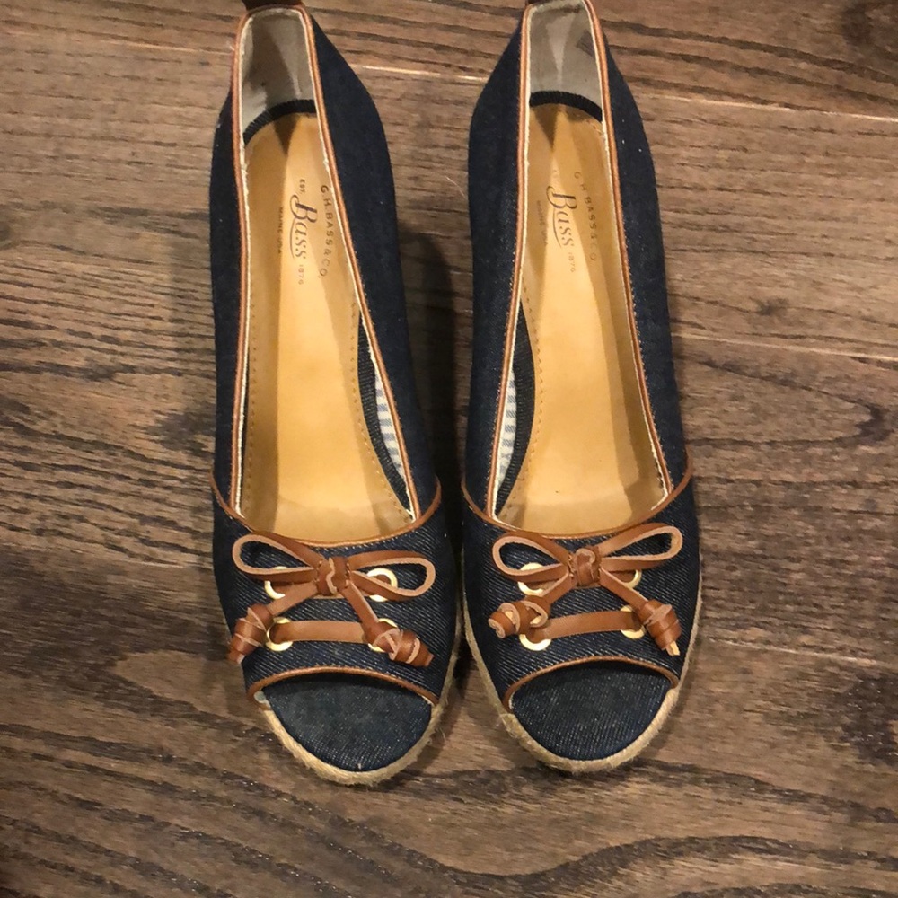 Cute denim wedges